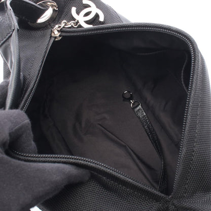 Chanel Shoulder Bag Black Canvas Leather — view 3