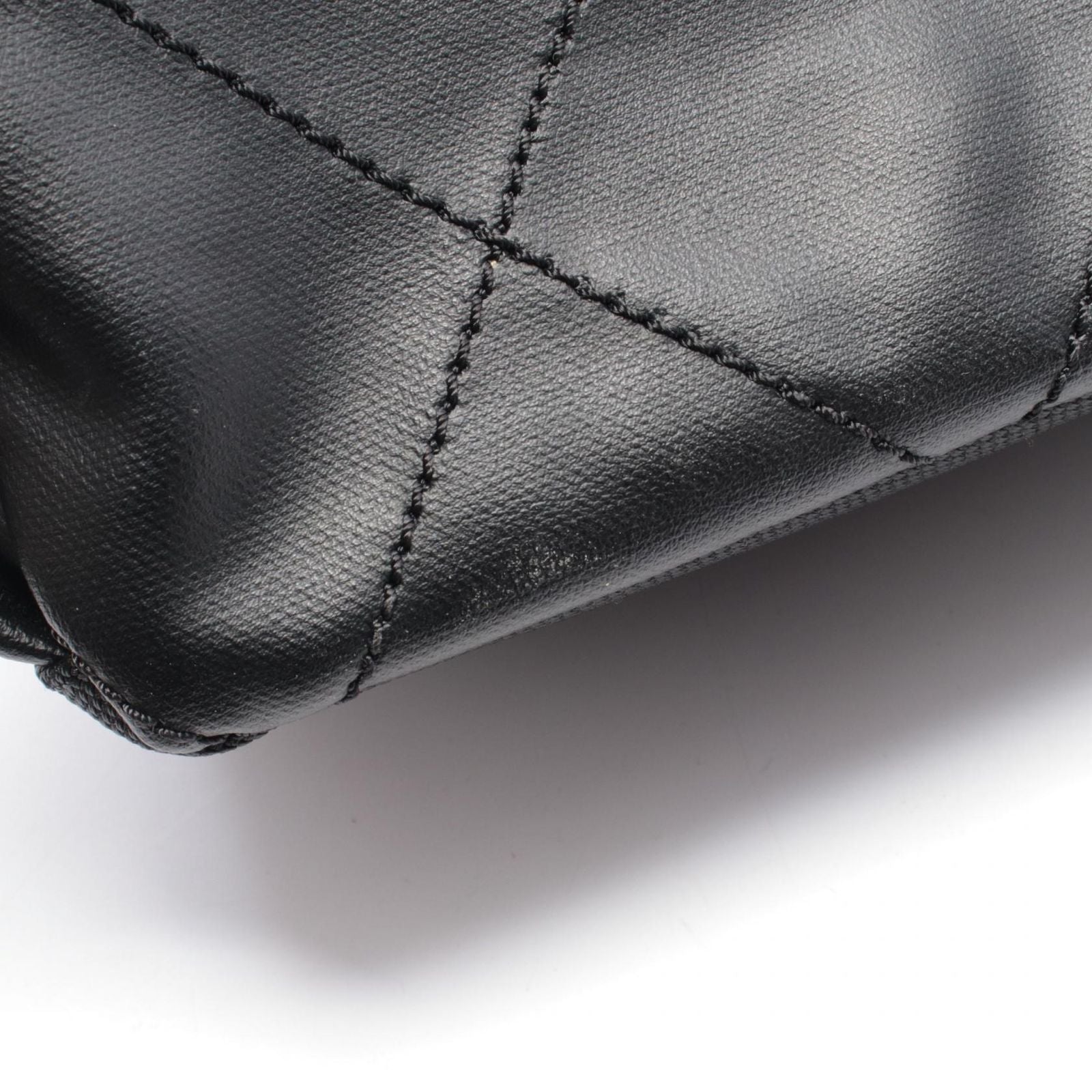 Chanel Shoulder Bag Black Canvas Leather — view 7