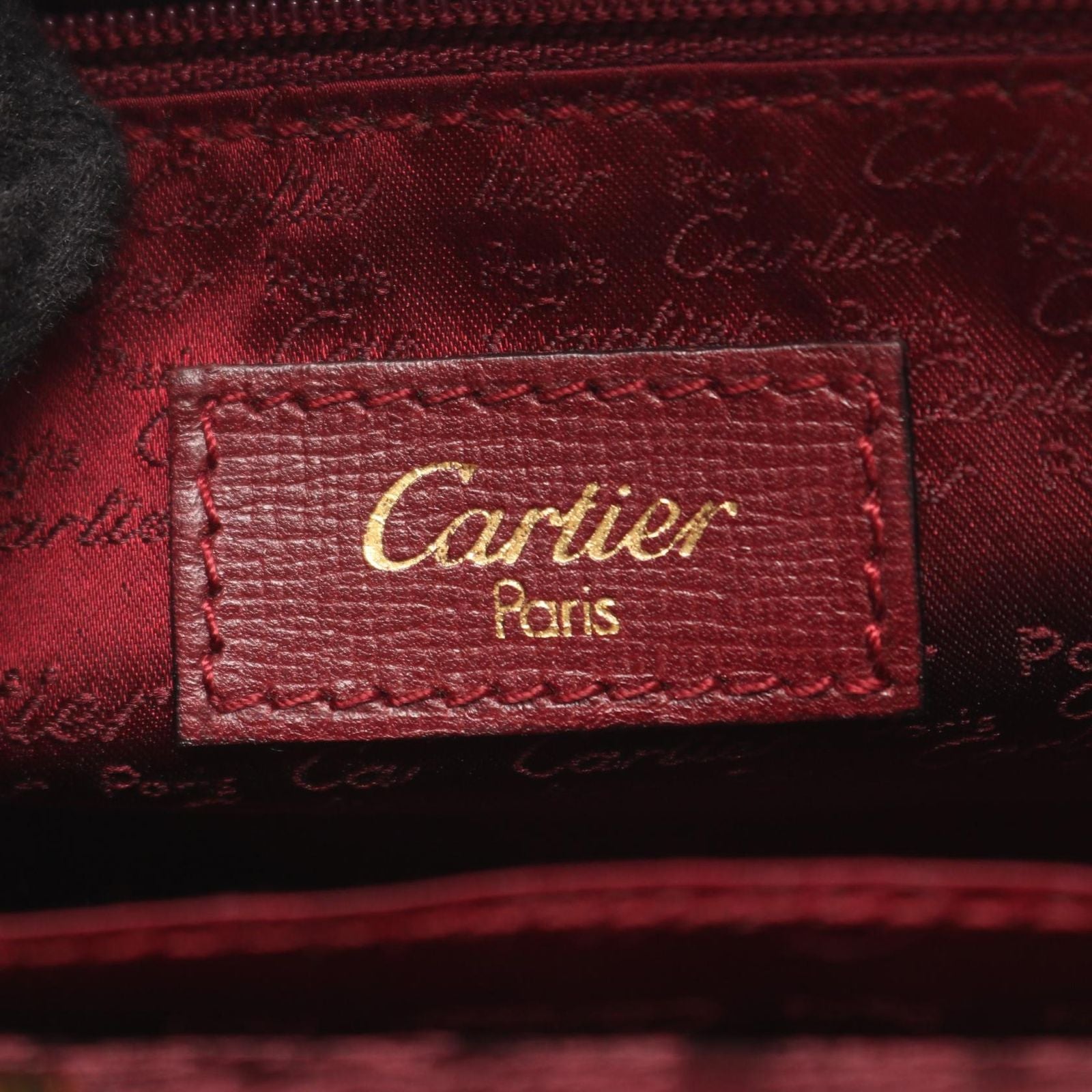 Cartier Handbag Bordeaux Leather — view 4