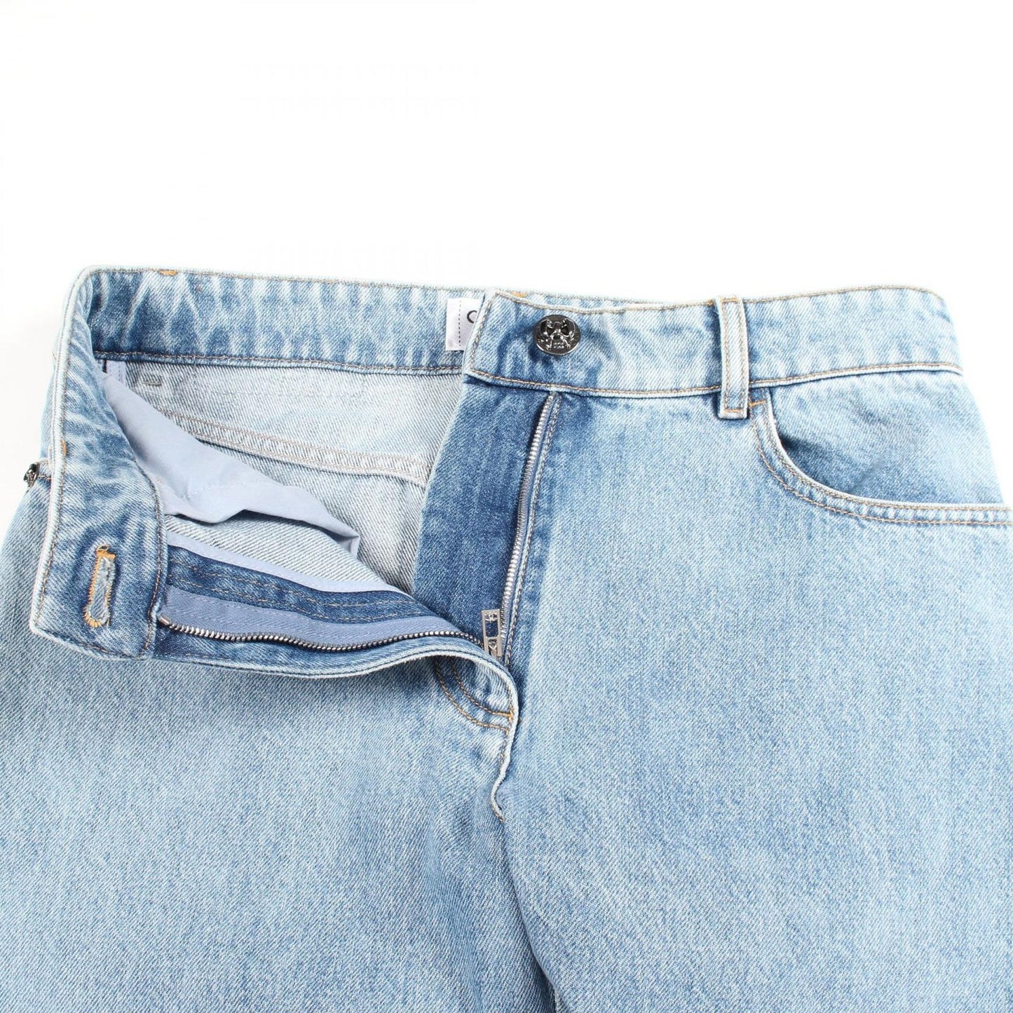 Chanel Denim Pants CC Logo Blue — view 6