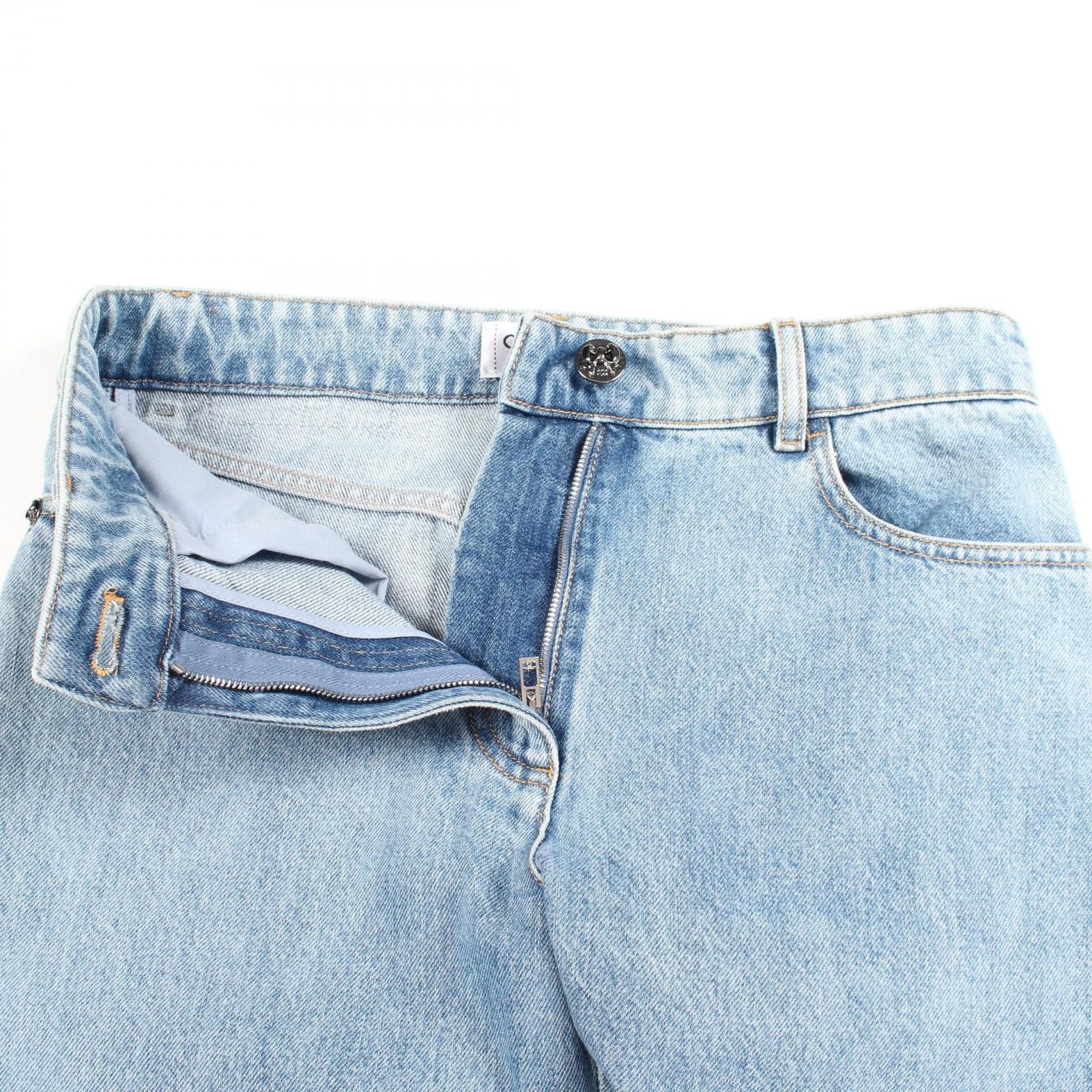 Chanel Denim Pants CC Logo Blue — view 6