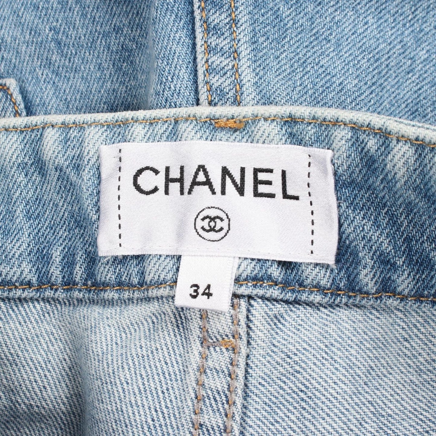 Chanel Denim Pants CC Logo Blue — view 3