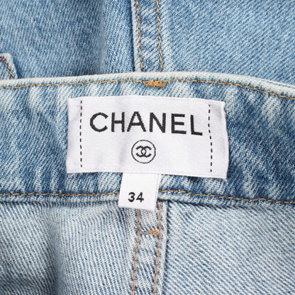 Chanel Denim Pants CC Logo Blue — view 3