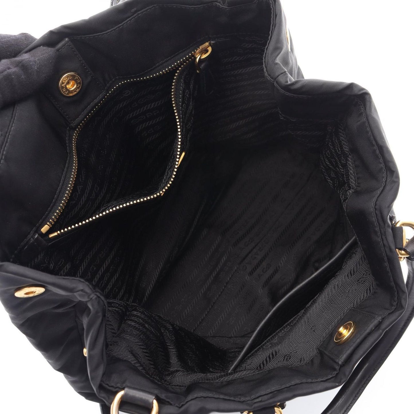 Prada Lada Tote Black Nylon Leather 2-Way Handbag — view 3