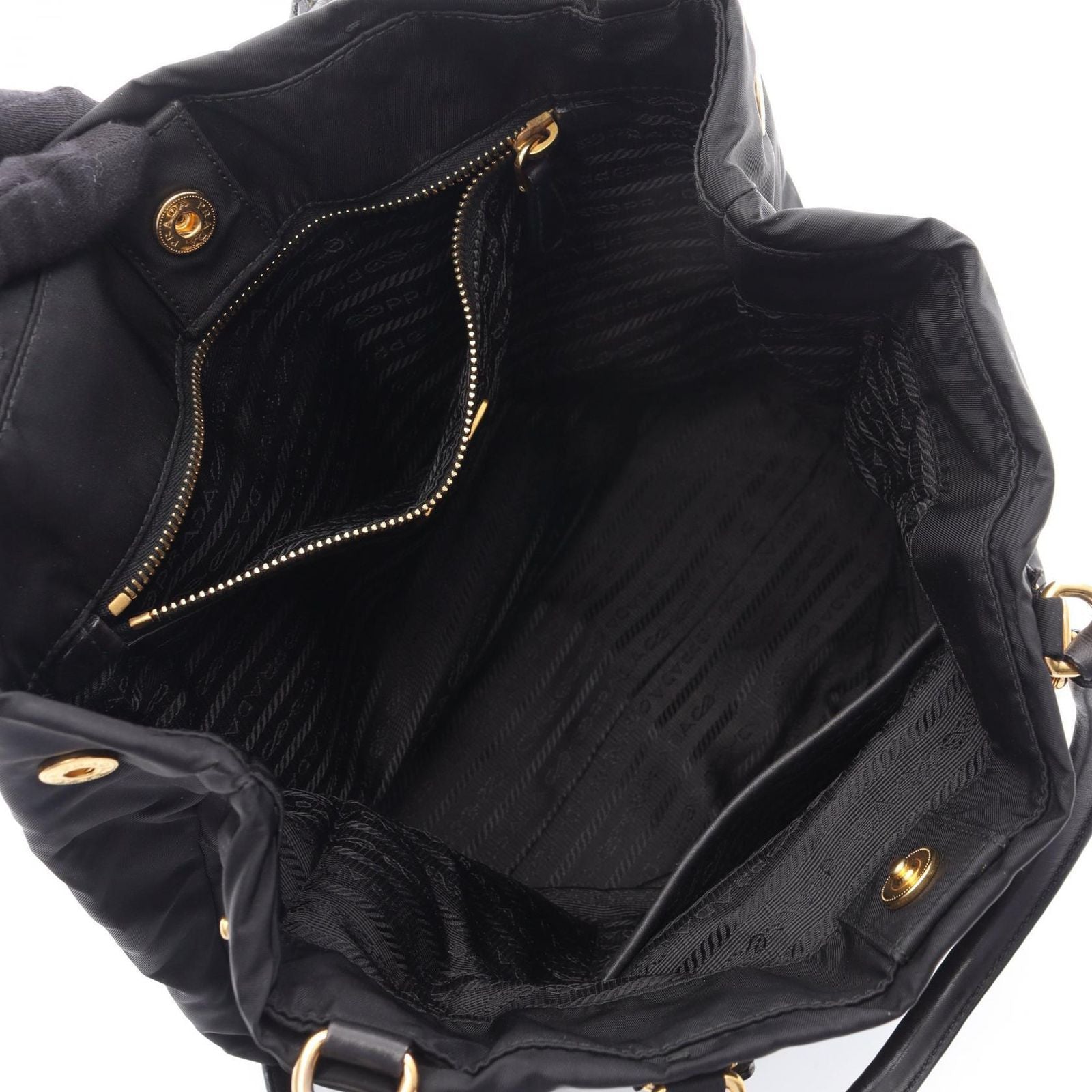 Prada Lada Tote Black Nylon Leather 2-Way Handbag — view 3