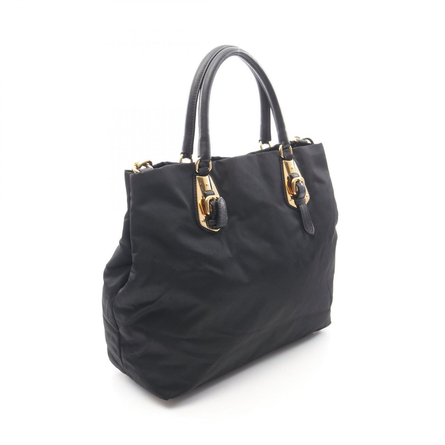 Prada Lada Tote Black Nylon Leather 2-Way Handbag — view 2