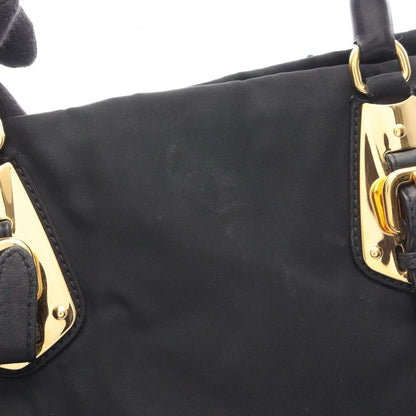 Prada Lada Tote Black Nylon Leather 2-Way Handbag — view 8