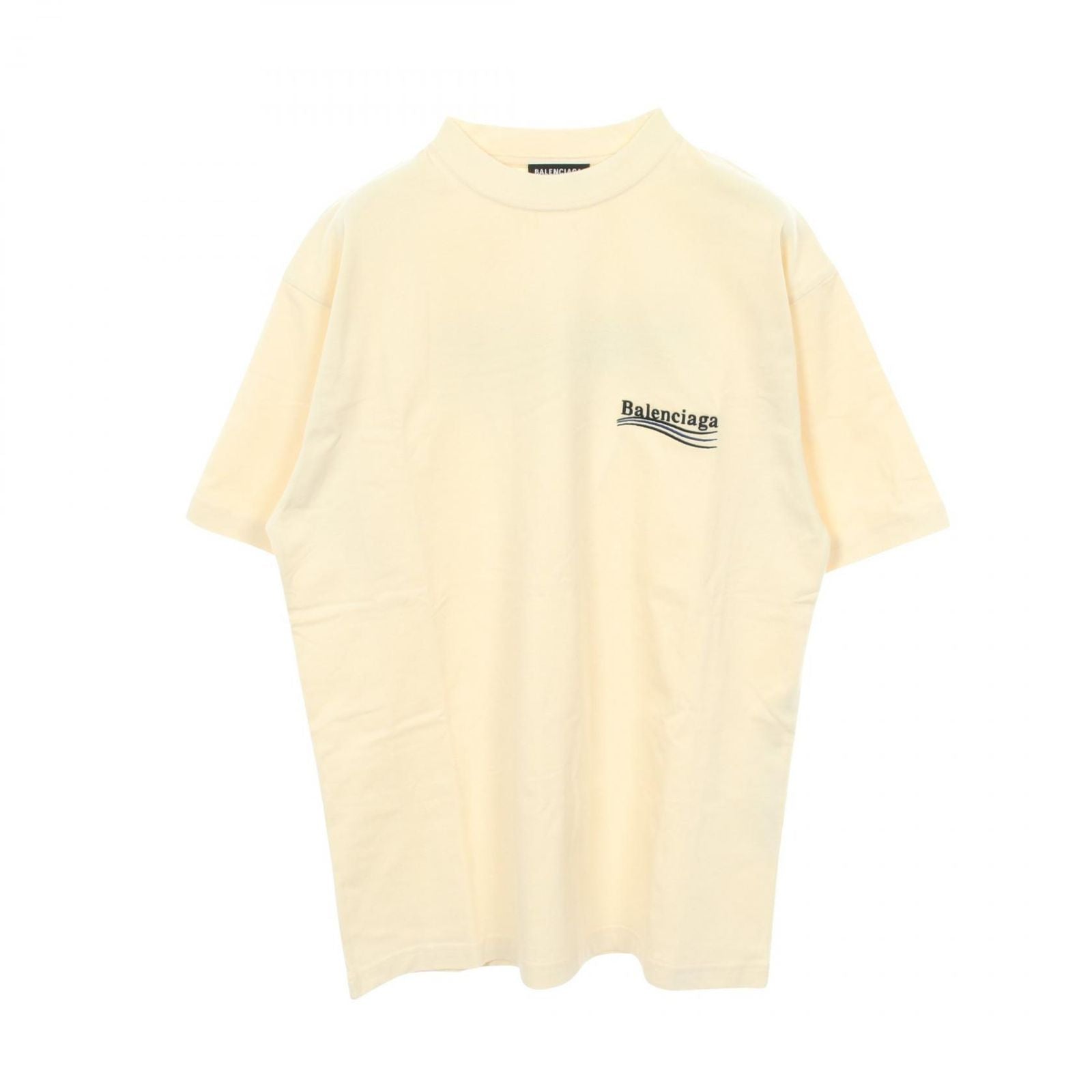 Balenciaga Short Sleeve Political Campaign Beige Cotton