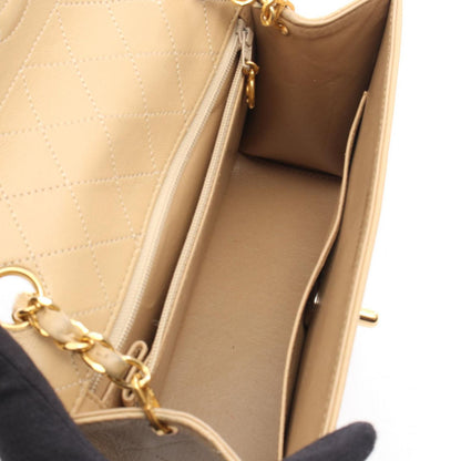 Chanel Shoulder Bag Quilted Beige Leather Che — view 3
