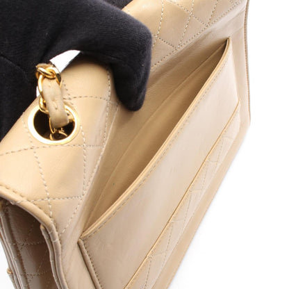 Chanel Shoulder Bag Quilted Beige Leather Che — view 6