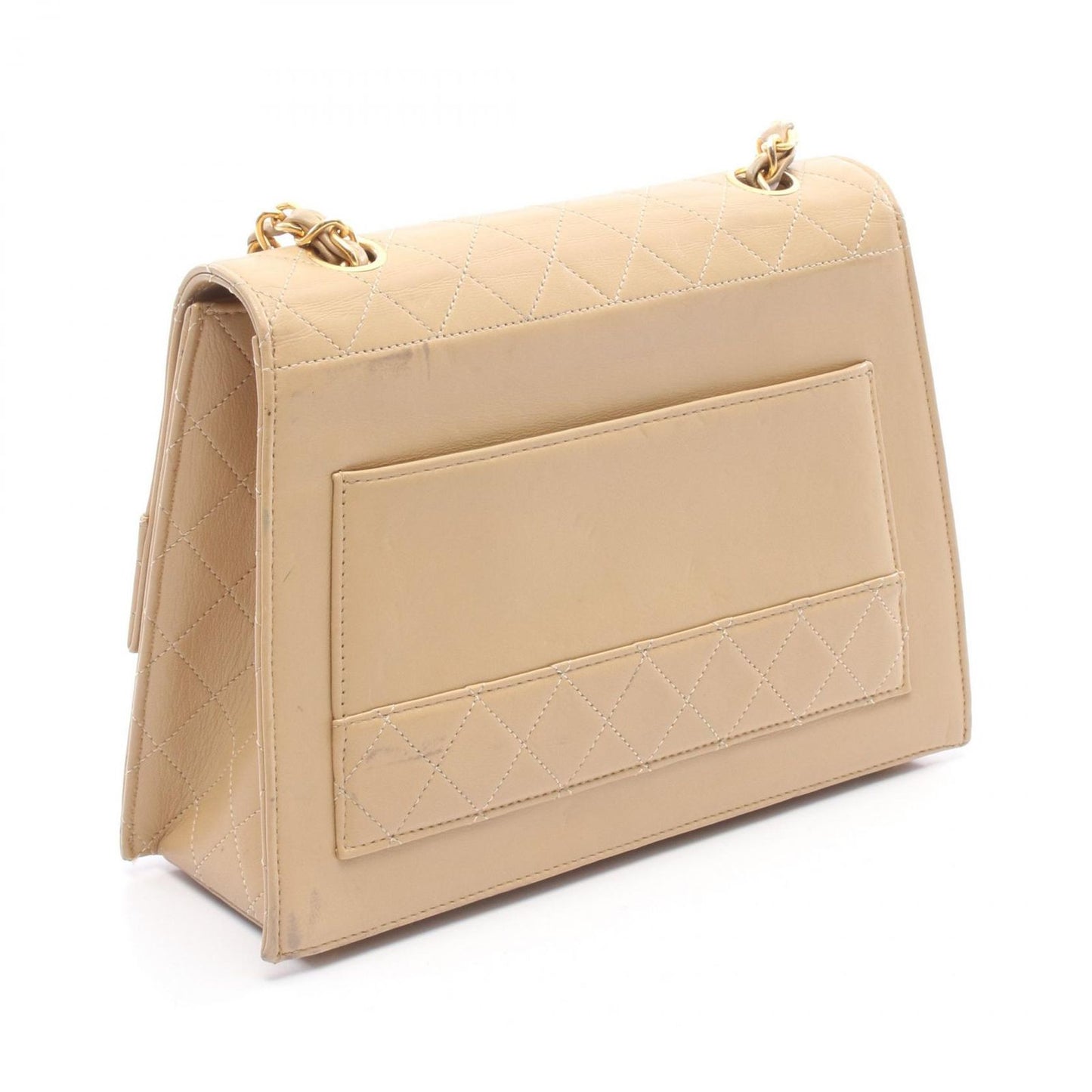 Chanel Shoulder Bag Quilted Beige Leather Che — view 2