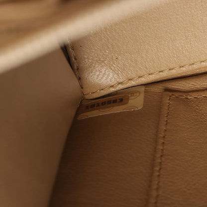 Chanel Shoulder Bag Quilted Beige Leather Che — view 5