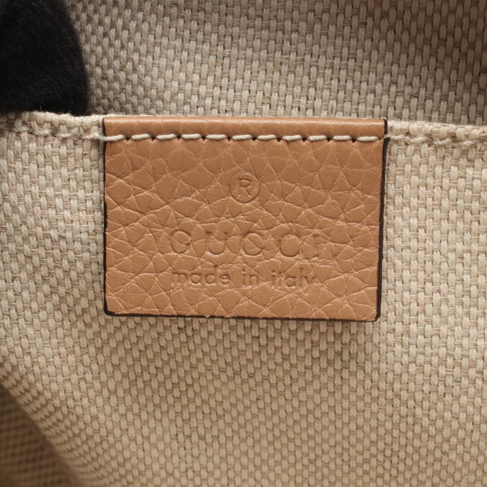 Gucci Shoulder Bag Soho Interlocking Beige Leather — view 4