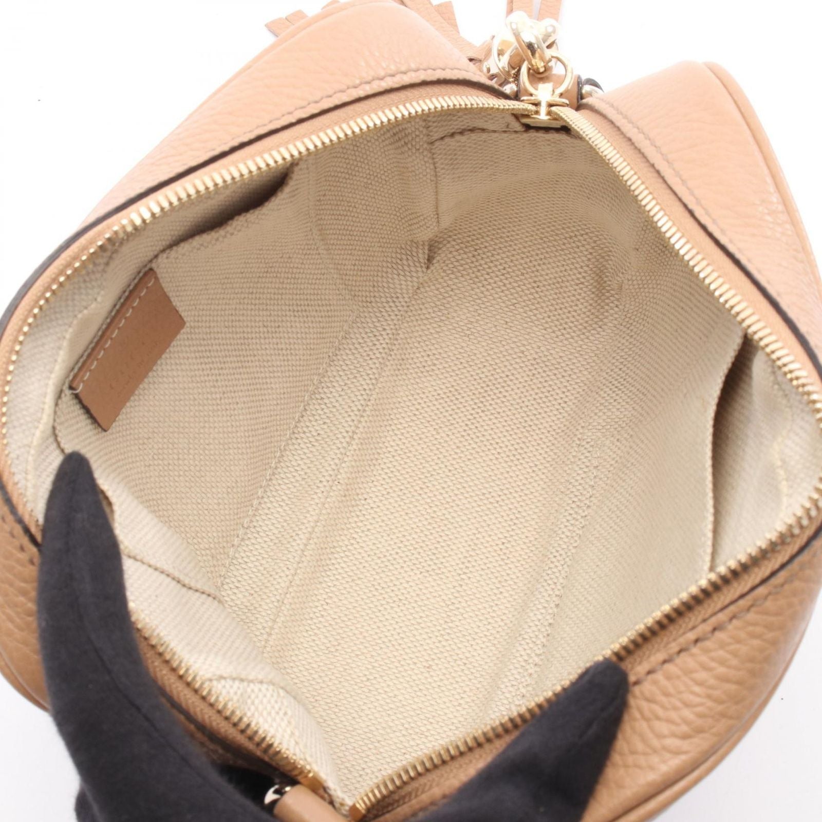 Gucci Shoulder Bag Soho Interlocking Beige Leather — view 3