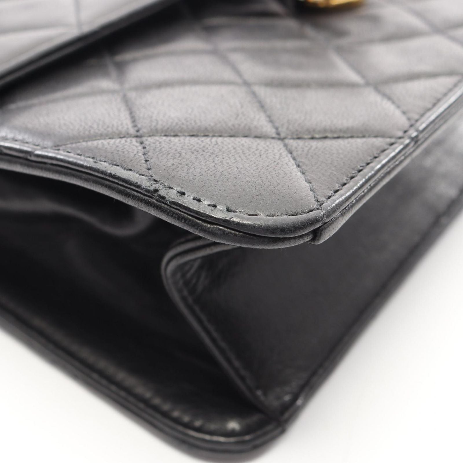 Chanel Shoulder Bag Quilted lela Sbnine Black Lambskin Che — view 7