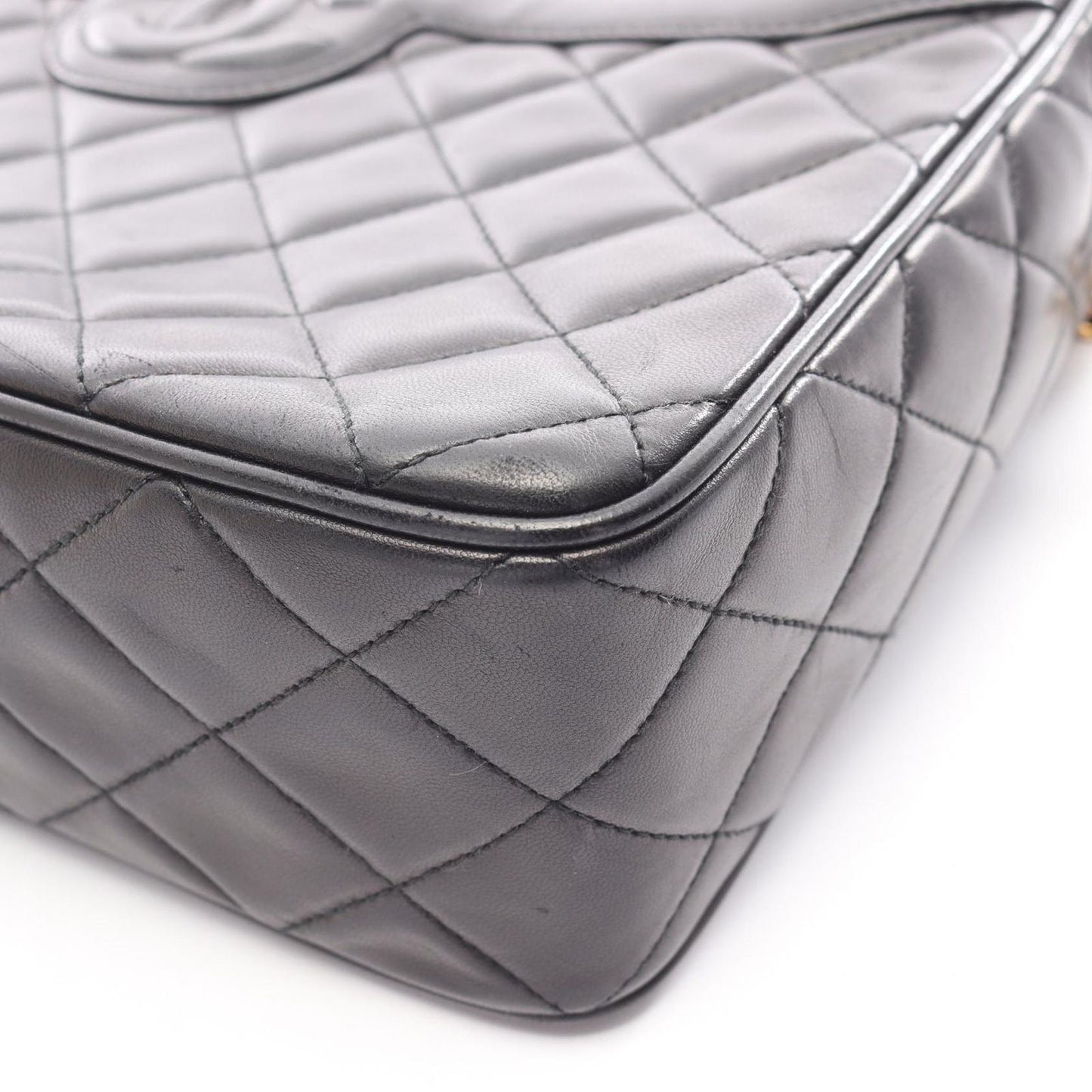 Chanel Shoulder Bag Quilted Black Lambskin Che — view 9