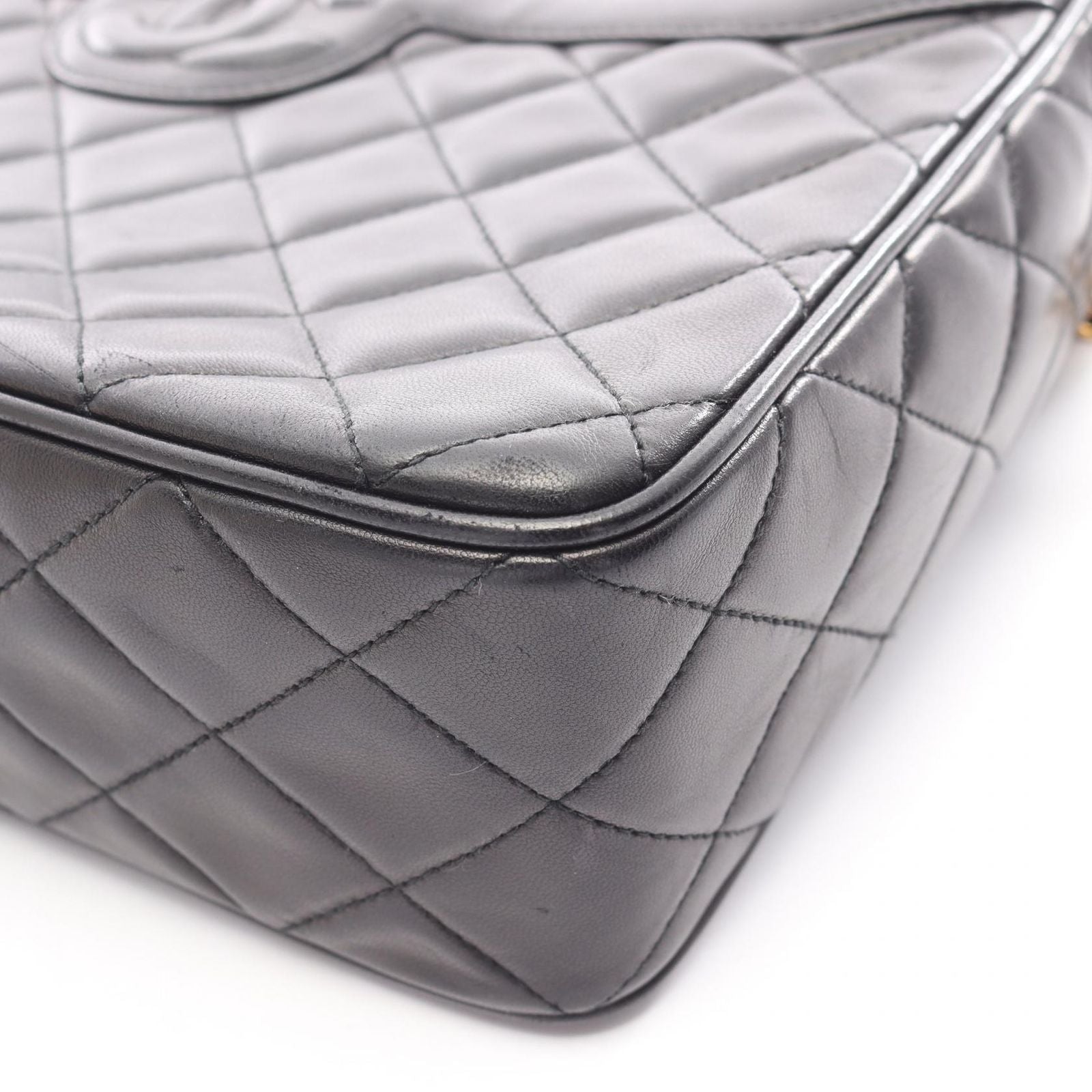 Chanel Shoulder Bag Quilted Black Lambskin Che — view 9