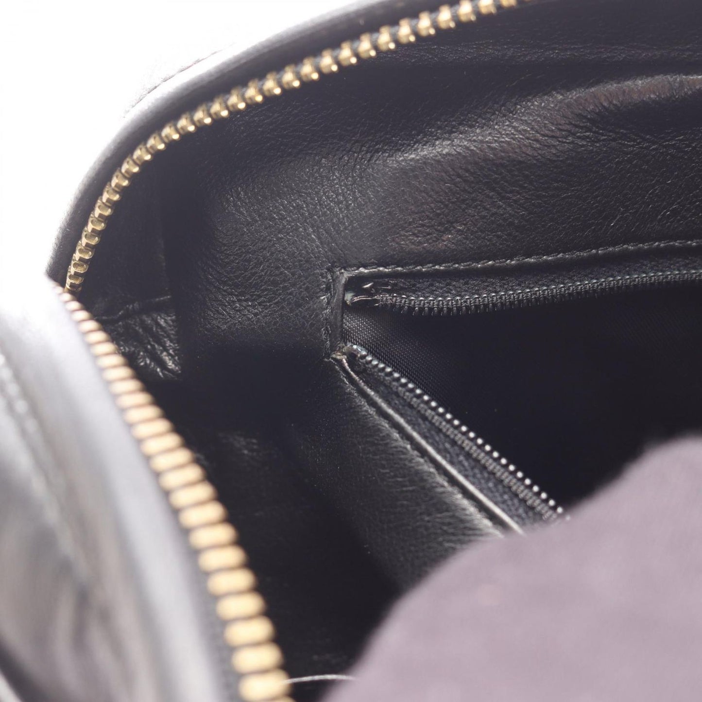 Chanel Shoulder Bag Quilted Black Lambskin Che — view 6