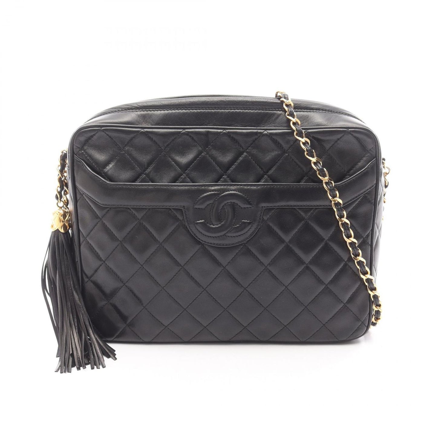 Chanel Shoulder Bag Quilted Black Lambskin Che