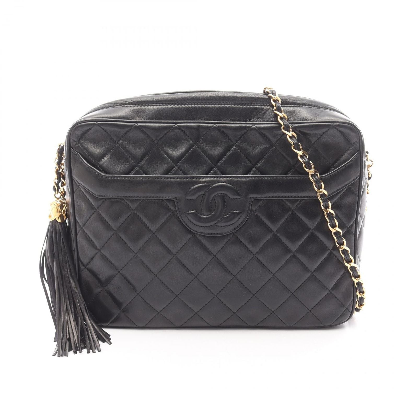 Chanel Shoulder Bag Quilted Black Lambskin Che