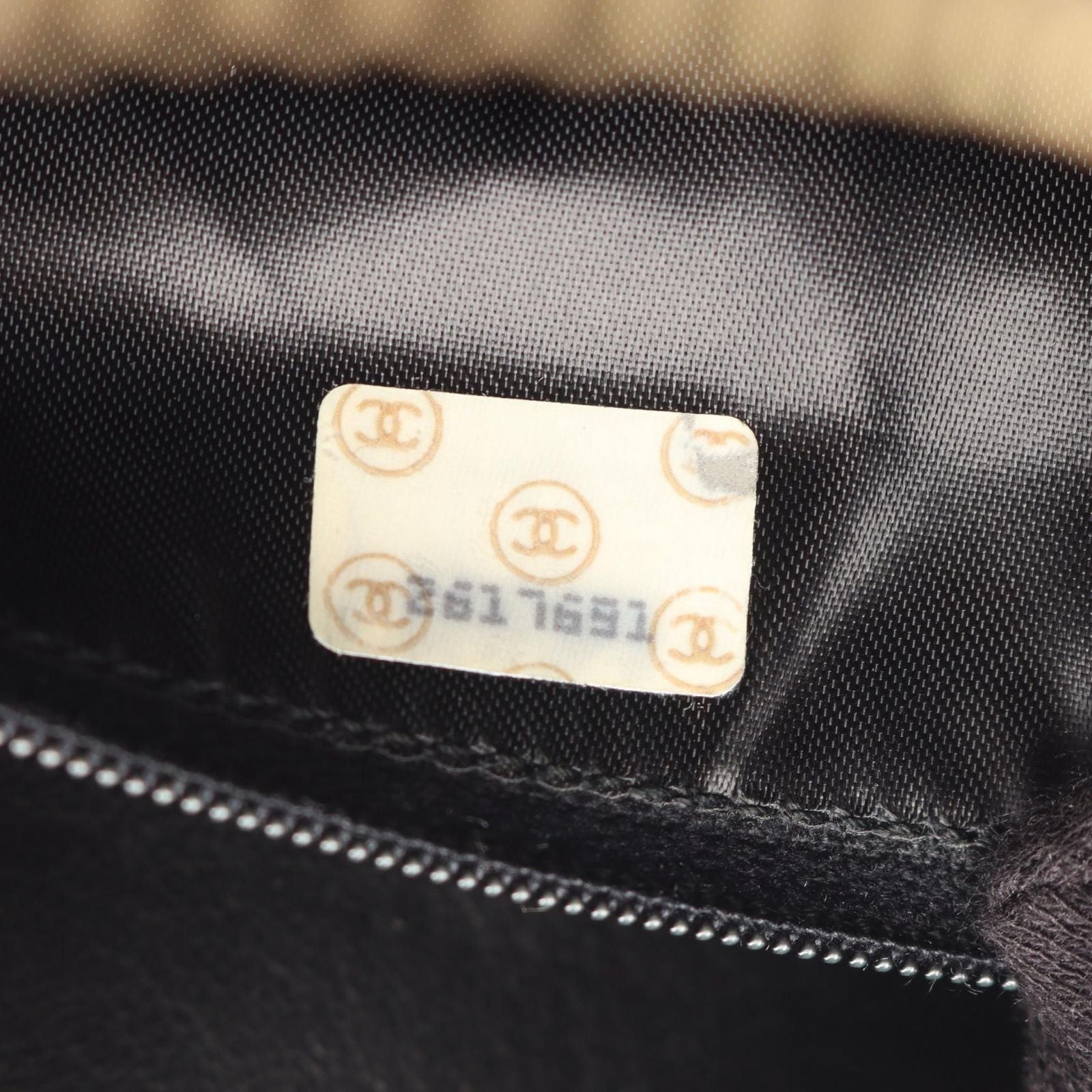 Chanel Shoulder Bag Quilted Black Lambskin Che — view 5