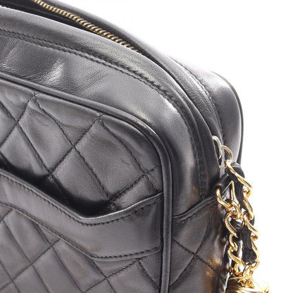 Chanel Shoulder Bag Quilted Black Lambskin Che — view 7