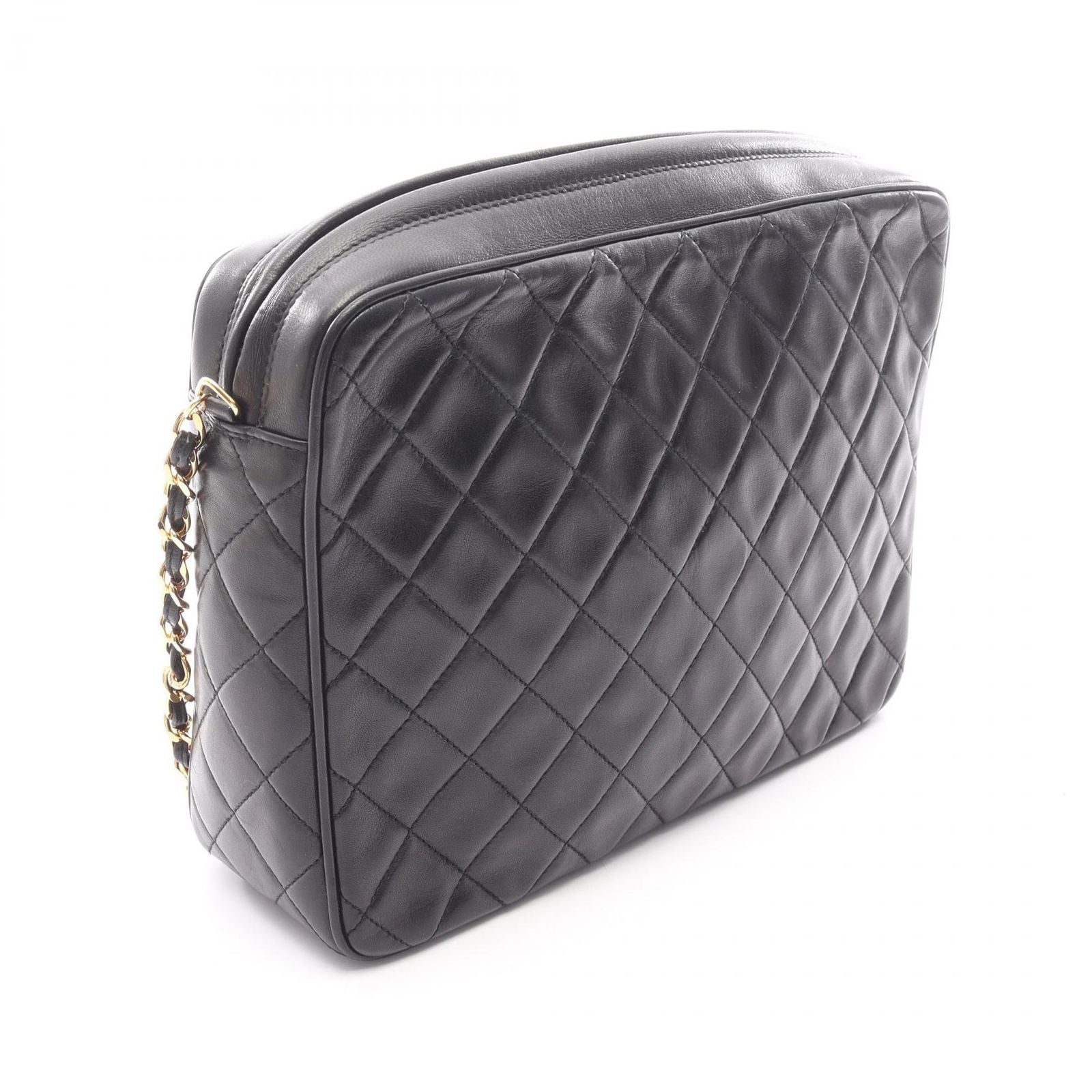 Chanel Shoulder Bag Quilted Black Lambskin Che — view 2