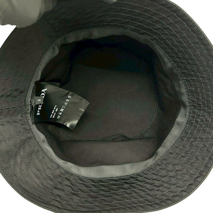 Prada Box Re-Nylon Logo Nylon Bucket Hat Black — view 6