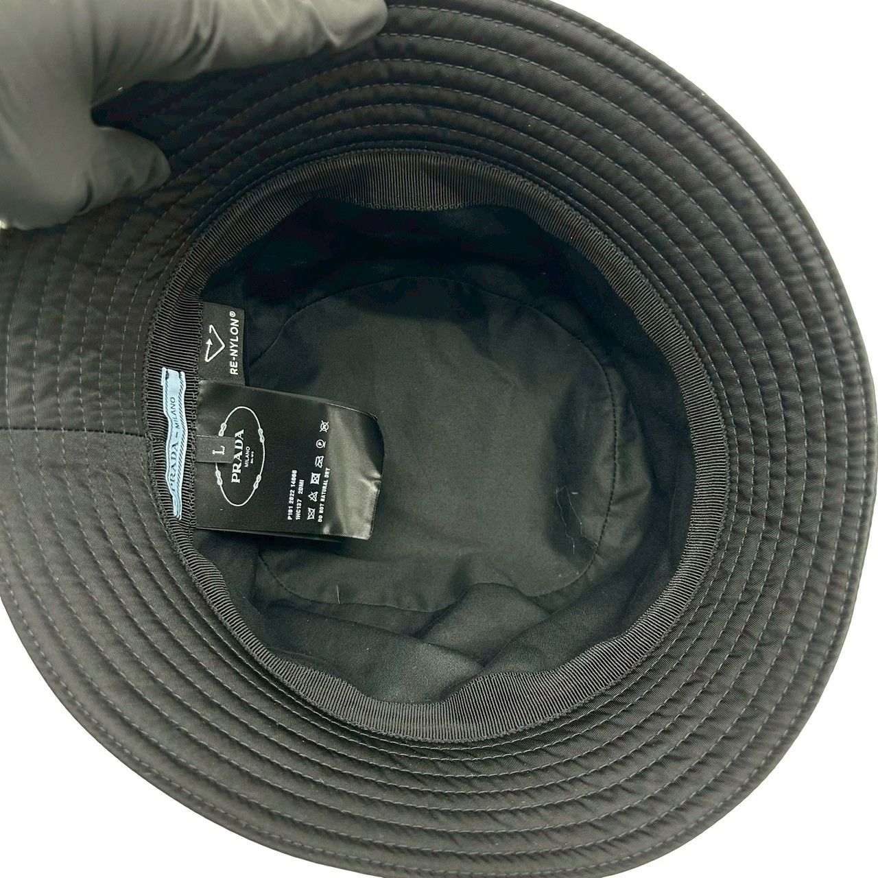 Prada Nylon Bucket Hat Black — view 6