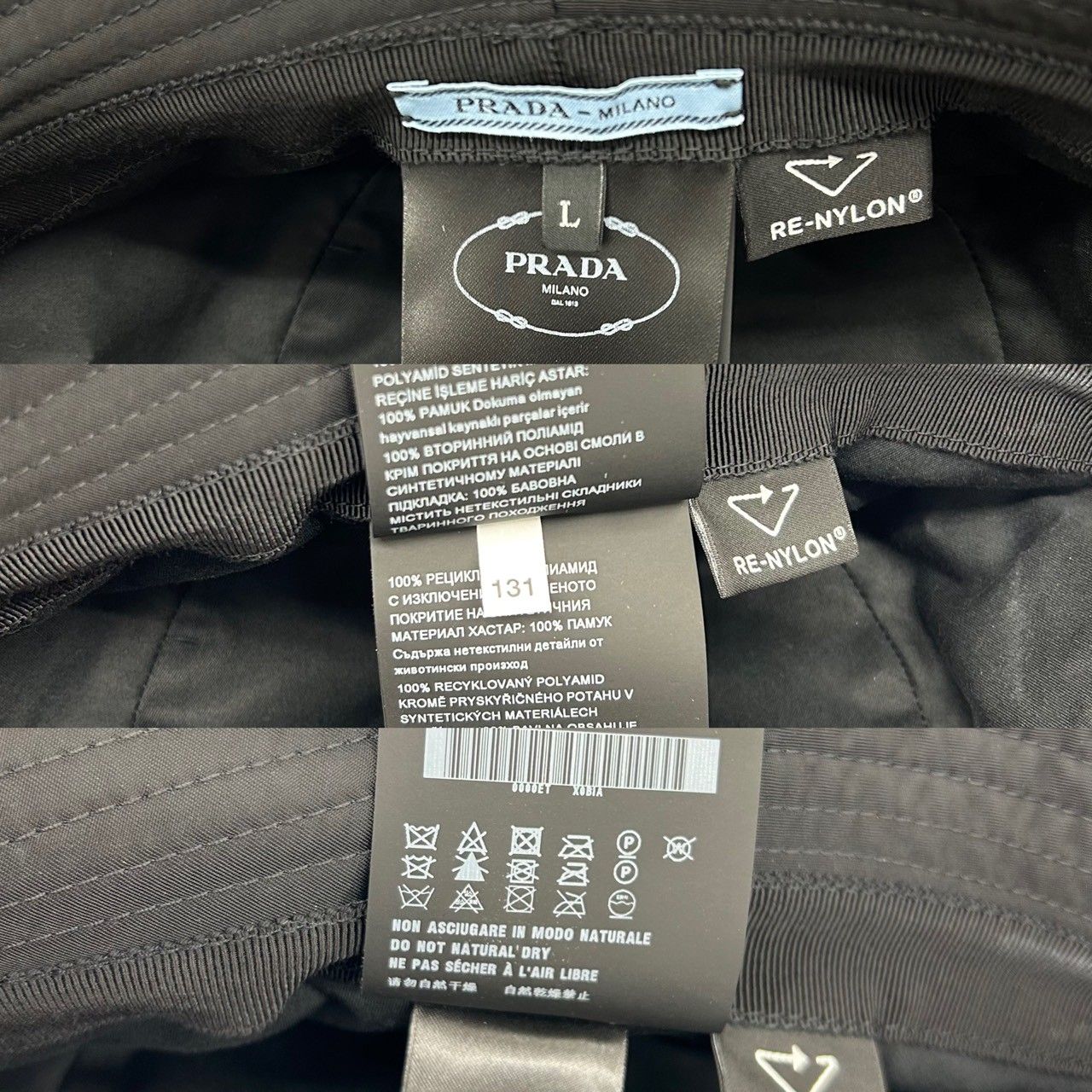 Prada Nylon Bucket Hat Black — view 2