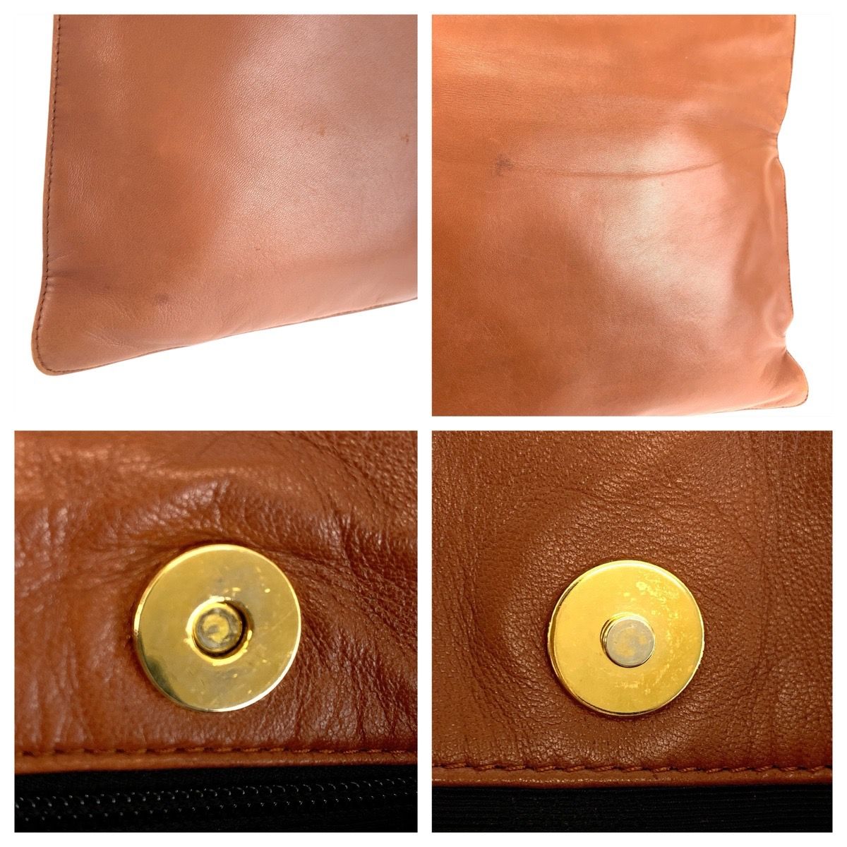 Loewe Anagram Brown Camel Gold Leather Tote — view 6