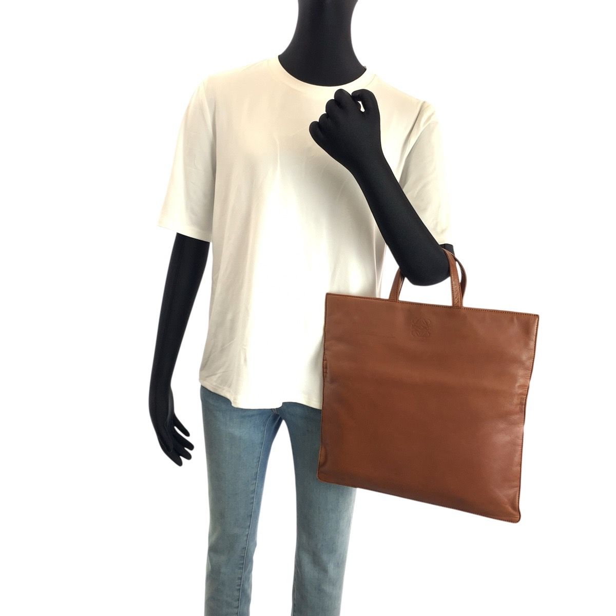 Loewe Anagram Brown Camel Gold Leather Tote — view 7