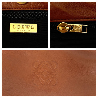 Loewe Anagram Brown Camel Gold Leather Tote — view 4
