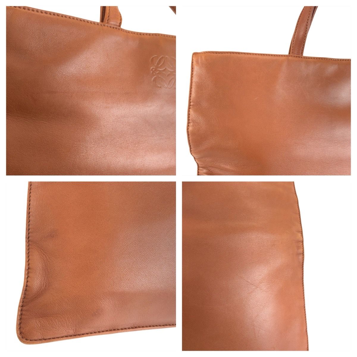Loewe Anagram Brown Camel Gold Leather Tote — view 5