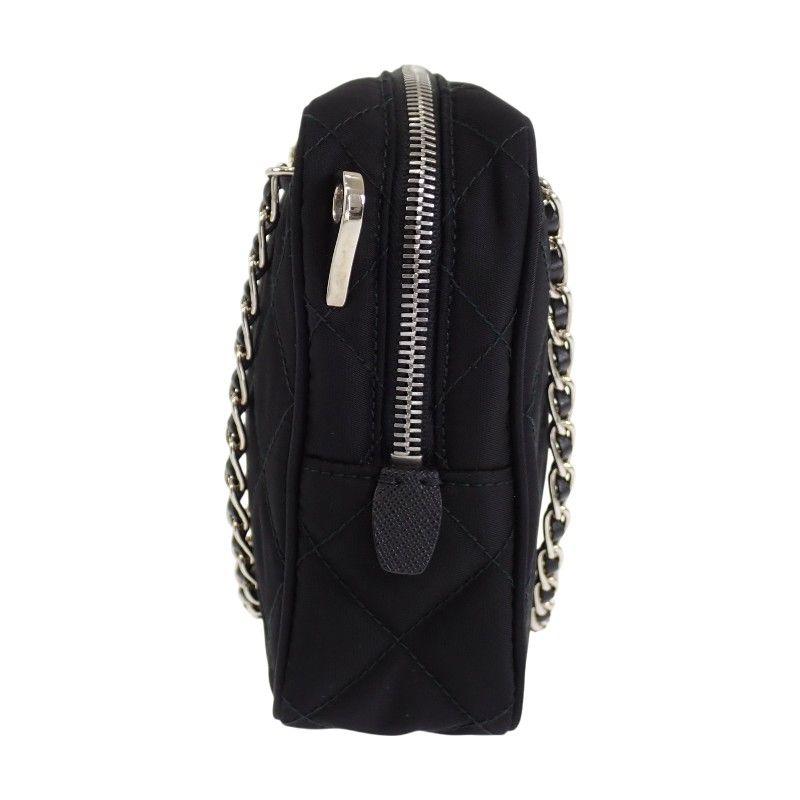 Prada Quilted 2-Way Shoulder Tote Nylon Black Silver — view 5