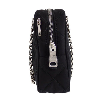 Prada Quilted 2-Way Shoulder Tote Nylon Black Silver — view 6