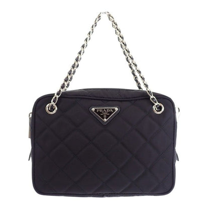 Prada Quilted 2-Way Shoulder Tote Nylon Black Silver — view 2