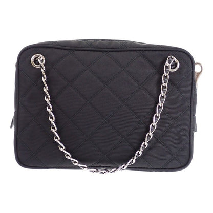 Prada Quilted 2-Way Shoulder Tote Nylon Black Silver — view 4