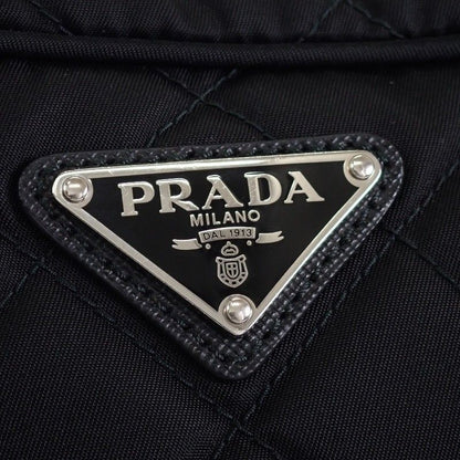 Prada Quilted 2-Way Shoulder Tote Nylon Black Silver — view 8