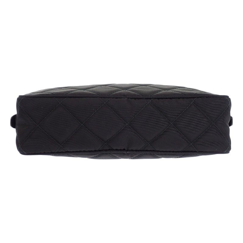 Prada Quilted 2-Way Shoulder Tote Nylon Black Silver — view 7