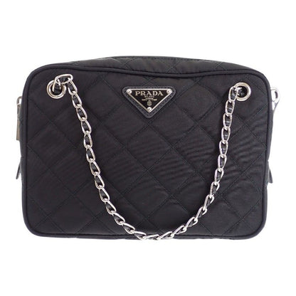 Prada Quilted 2-Way Shoulder Tote Nylon Black Silver — view 3