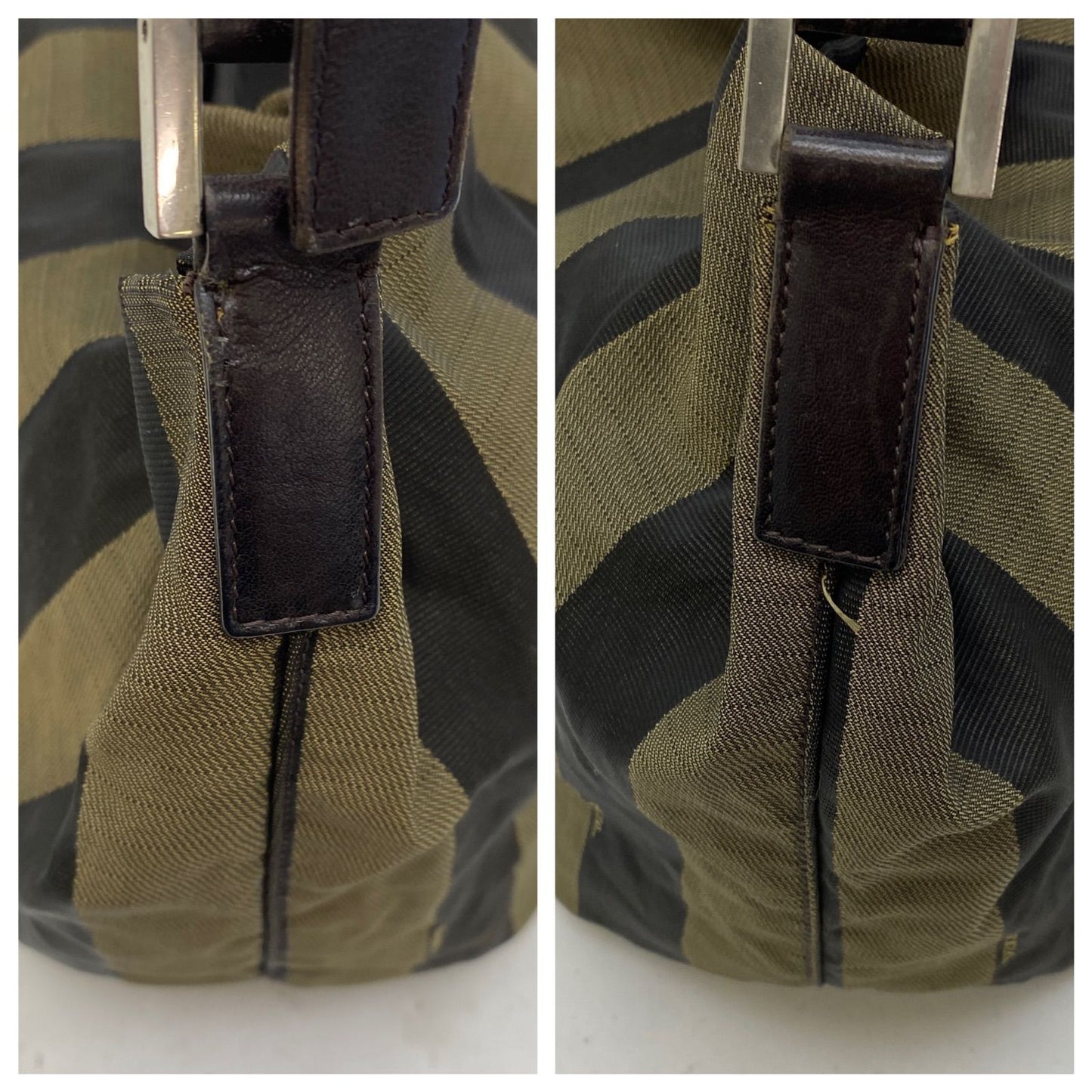 Fendi Pecan Pattern Bag Nylon Brown — view 5