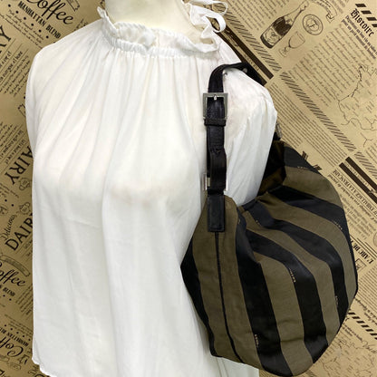 Fendi Pecan Pattern Bag Nylon Brown — view 3