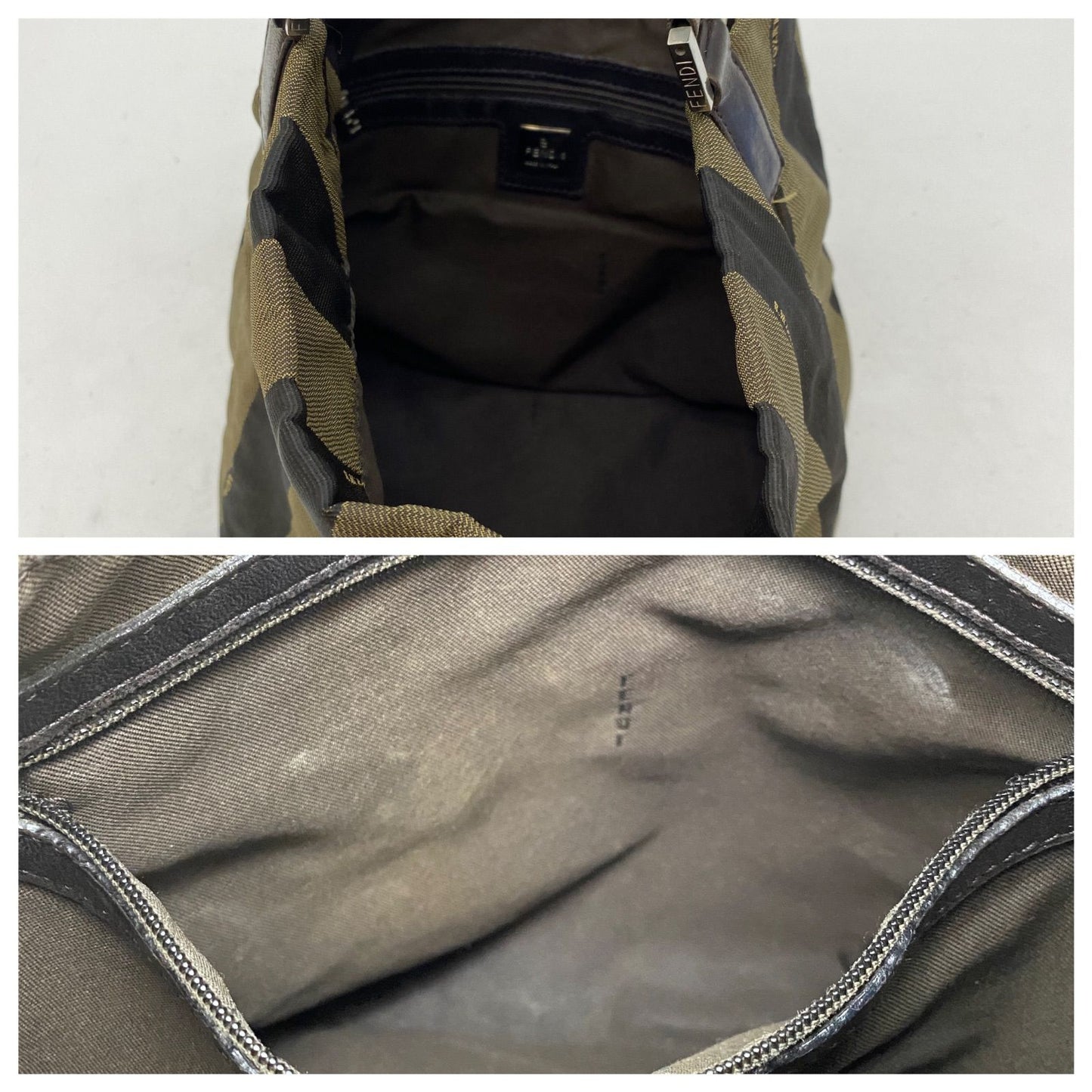 Fendi Pecan Pattern Bag Nylon Brown — view 7