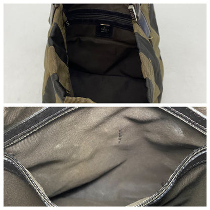 Fendi Pecan Pattern Bag Nylon Brown — view 7