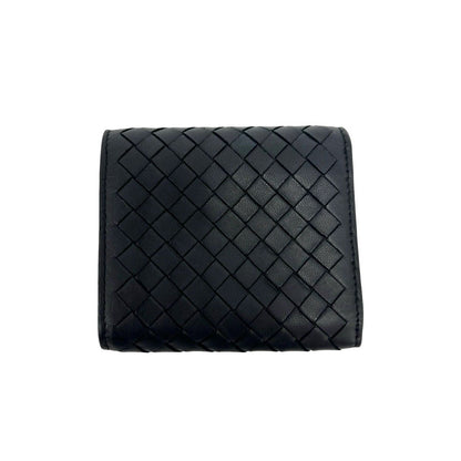 Bottega Veneta Intrecciato Leather Trifold Wallet Mini Black Handbag — view 2