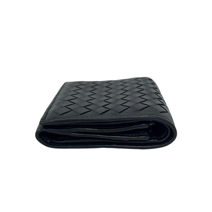 Bottega Veneta Intrecciato Leather Trifold Wallet Mini Black Handbag — view 5