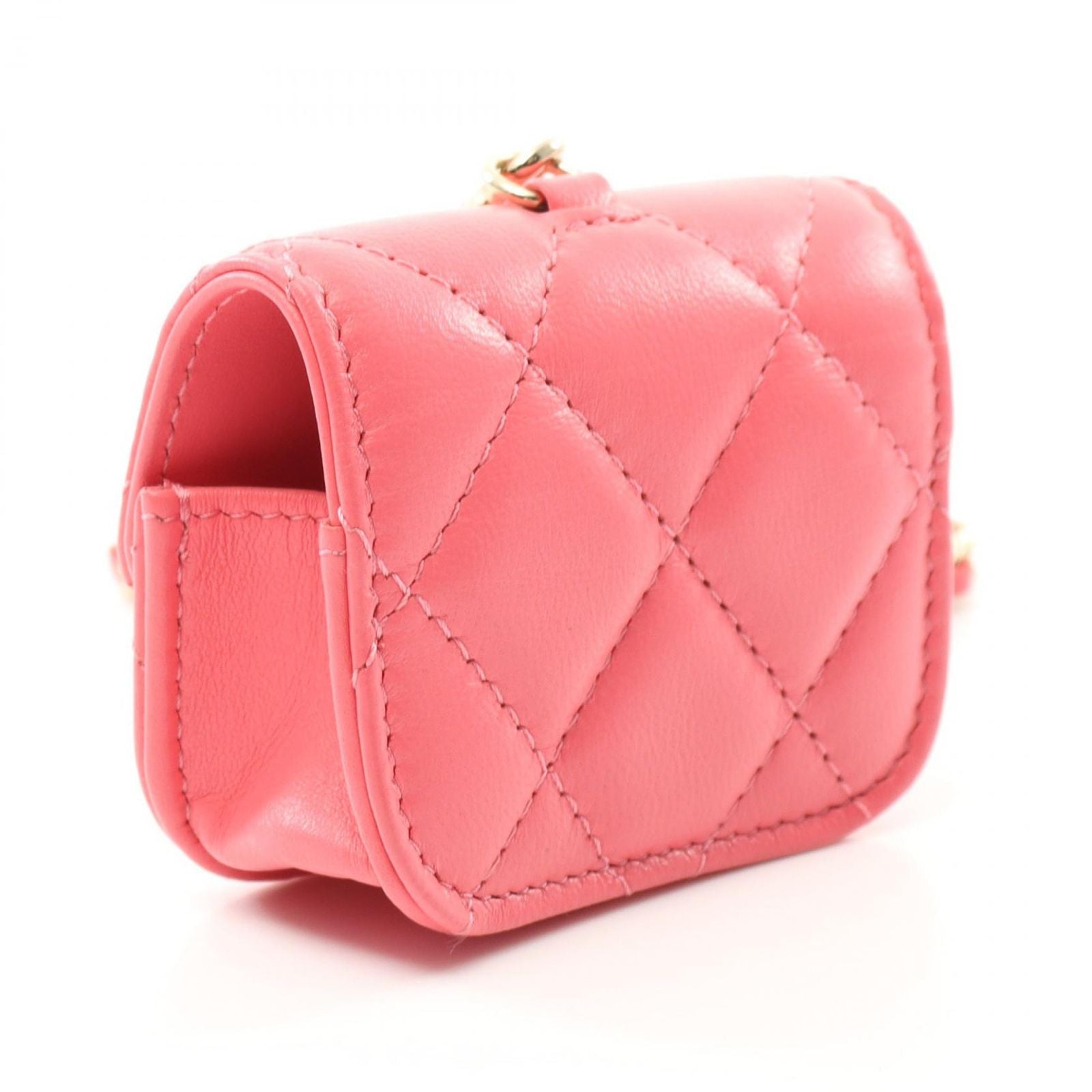 Chanel Quilted Pink Lambskin Air Pods Pro — view 2
