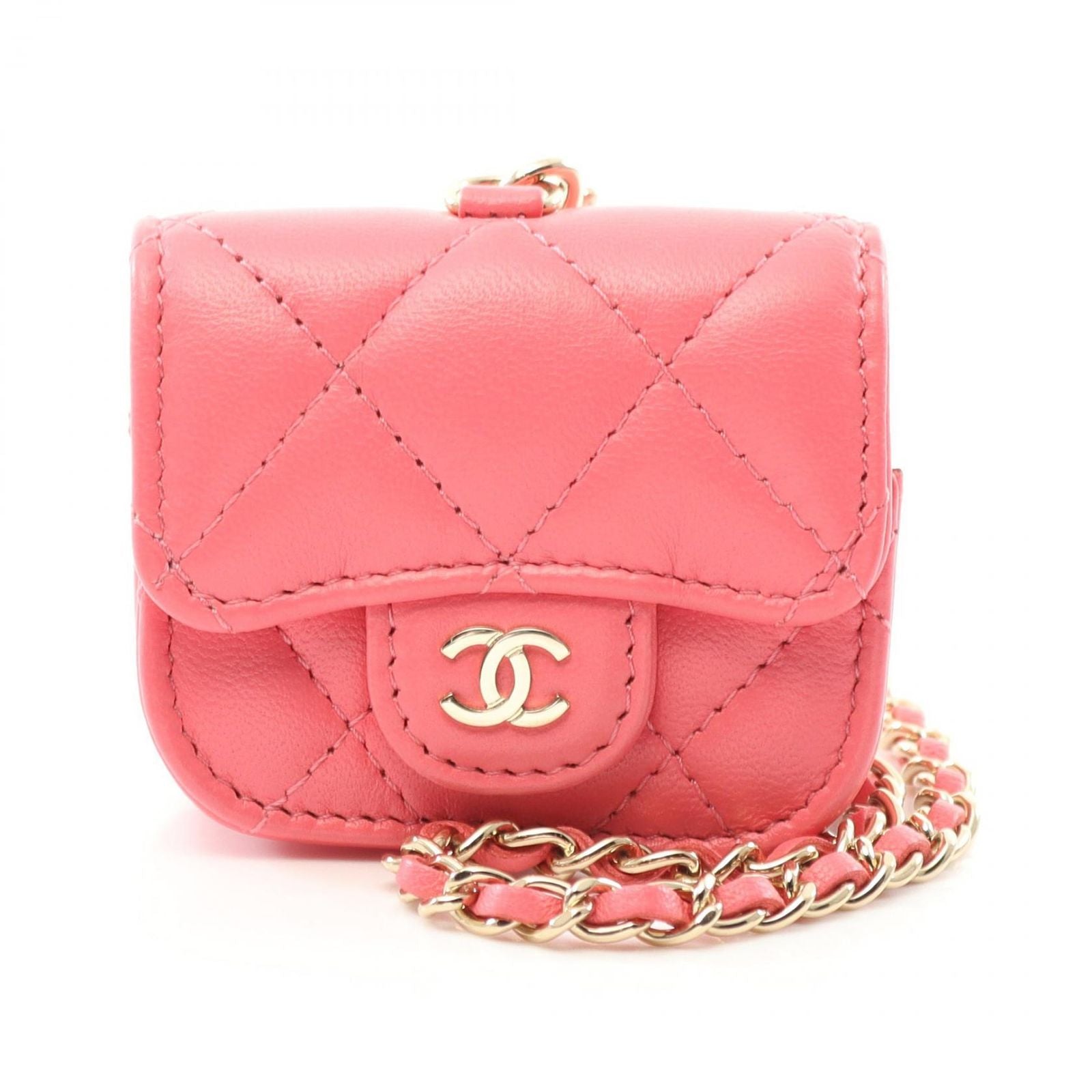 Chanel Quilted Pink Lambskin Air Pods Pro