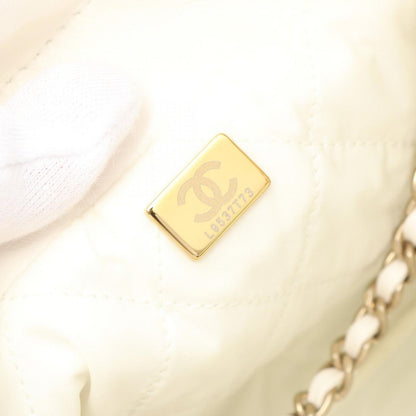 Chanel Shoulder Bag 22 Mini White Leather 22 2-Way Che — view 5